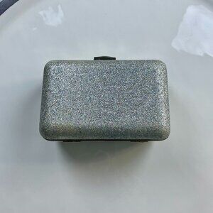 Lulu Townsend Silver Glitter clutch